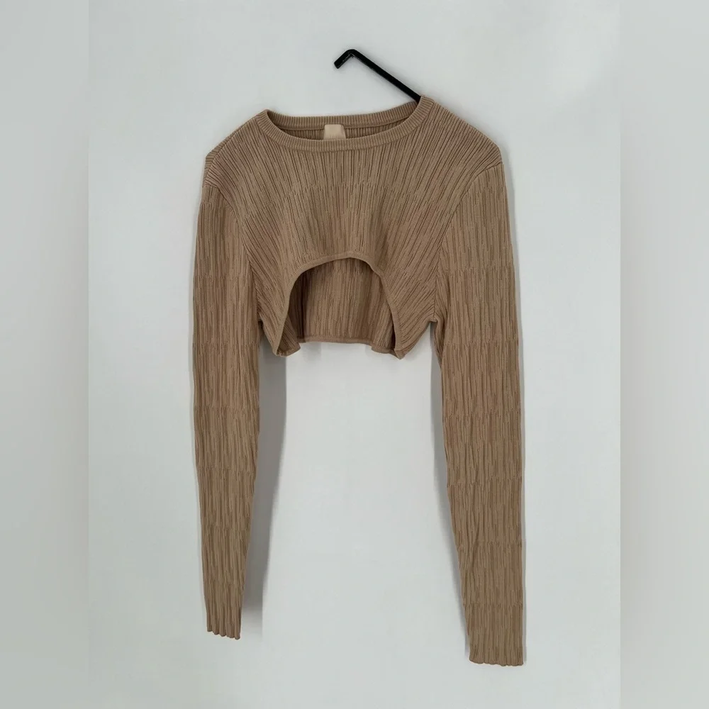 H&M Bolero Crinkle Textured Knit Top